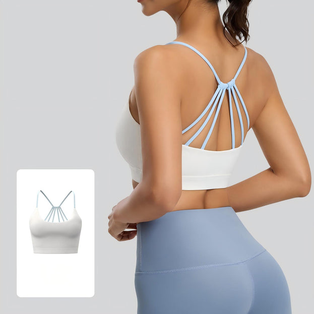 Women's Six Strings Cross Yoga Fitness Bra