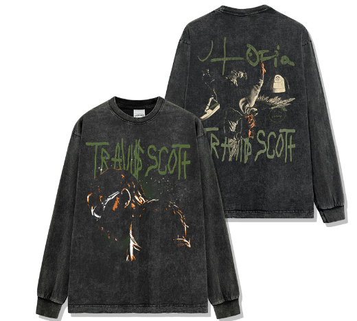 Round Neck And Long Sleeves Printed Fashion Men's T-shirt