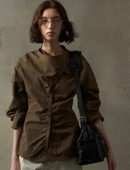 Summer Casual Loose Commuting Round-neck Simple Long-sleeved Women Blouse