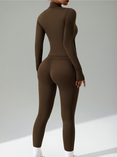 Women's Tight-Fitting Running Yoga Outfit - Jacket And Pants Set