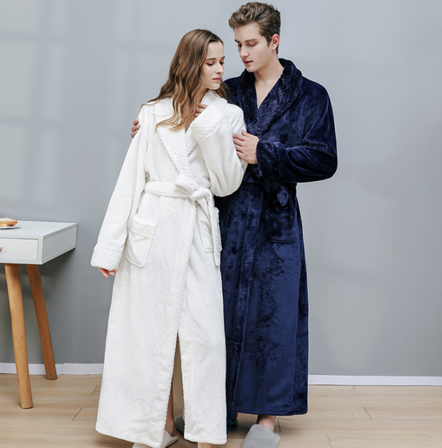 Coral Fleece Bathrobe Flannel Ladies Pajamas