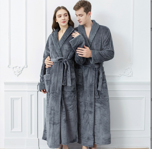 Coral Fleece Bathrobe Flannel Ladies Pajamas