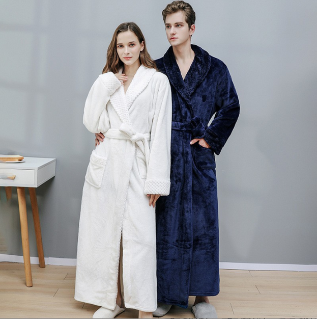 Coral Fleece Bathrobe Flannel Ladies Pajamas