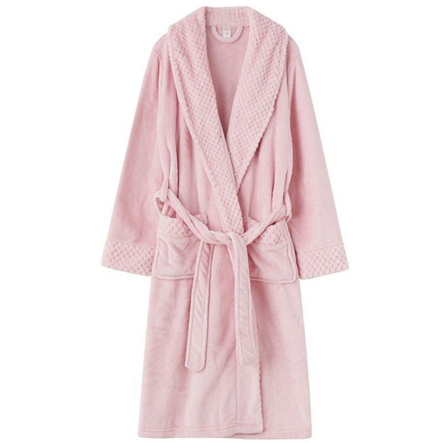 Coral Fleece Bathrobe Flannel Ladies Pajamas