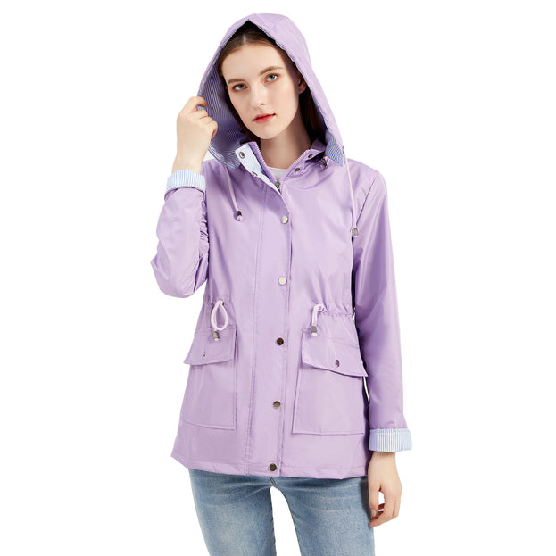 Detachable Cap Windbreaker Women's Large Size Women's Coat