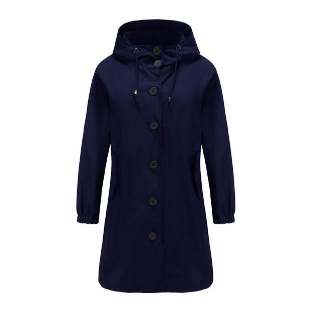 Hooded Trench Coat Women's Casual Long Coat