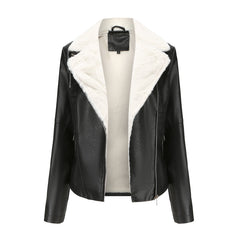New Fur All-in-One Fur Coat Women Plus Velvet Long Sleeve Warm Coat