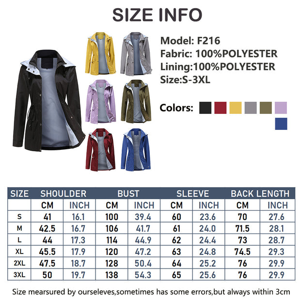 Detachable Cap Windbreaker Women's Large Size Women's Coat