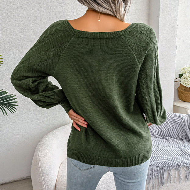 New Casual Long-Sleeved Crewneck Sweater