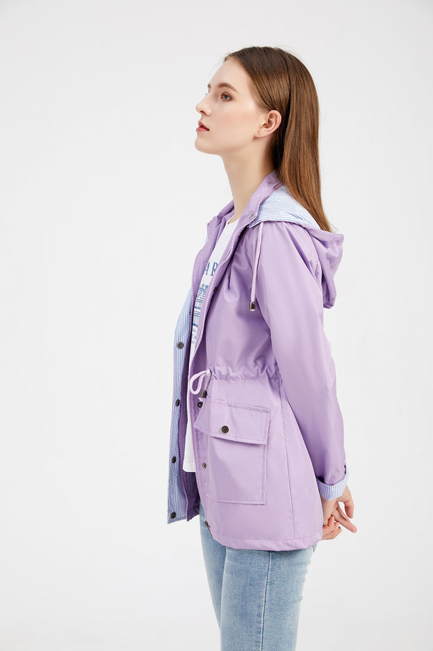 Detachable Cap Windbreaker Women's Large Size Women's Coat