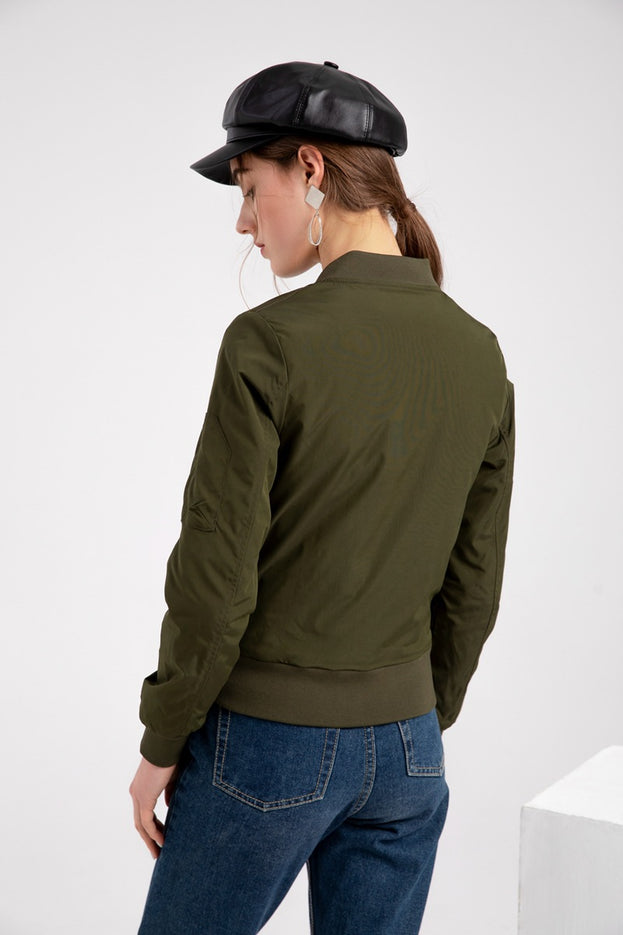 Stand-Up Collar Urban Casual Cotton Suit Bomber Jacket