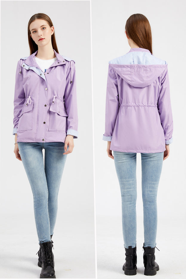 Detachable Cap Windbreaker Women's Large Size Women's Coat