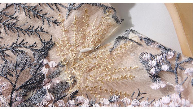 Embroidered Slim Dress