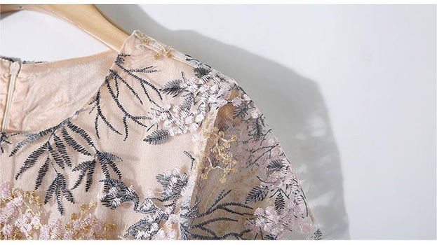 Embroidered Slim Dress