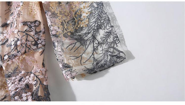 Embroidered Slim Dress
