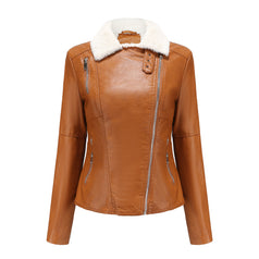 New Fur All-in-One Fur Coat Women Plus Velvet Long Sleeve Warm Coat