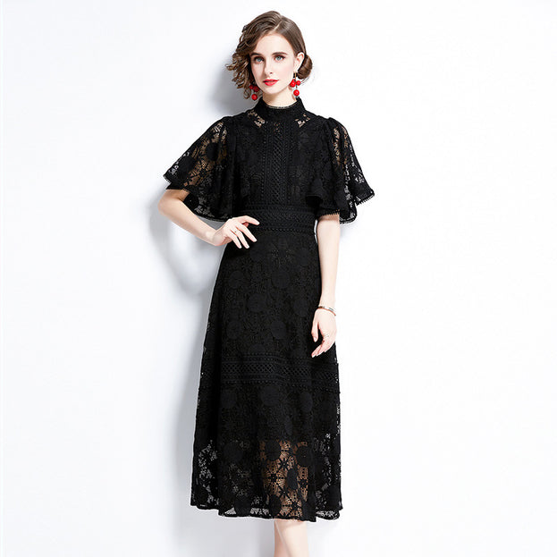 New Female Slim Temperament Show Thin Fashion Black Dress Dress