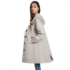 Hooded Trench Coat Women's Casual Long Coat