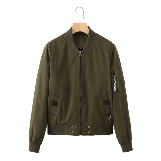 Stand-Up Collar Urban Casual Cotton Suit Bomber Jacket