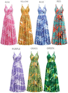 Boho Printed Sexy V-Neck Halter Dress