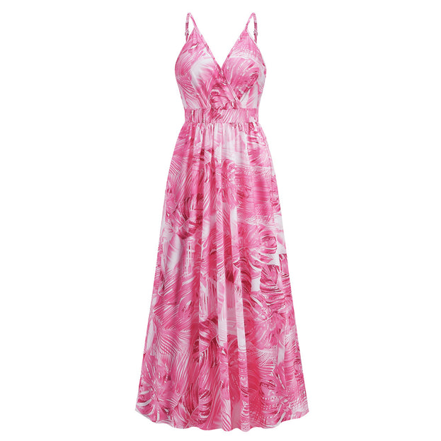 Boho Printed Sexy V-Neck Halter Dress