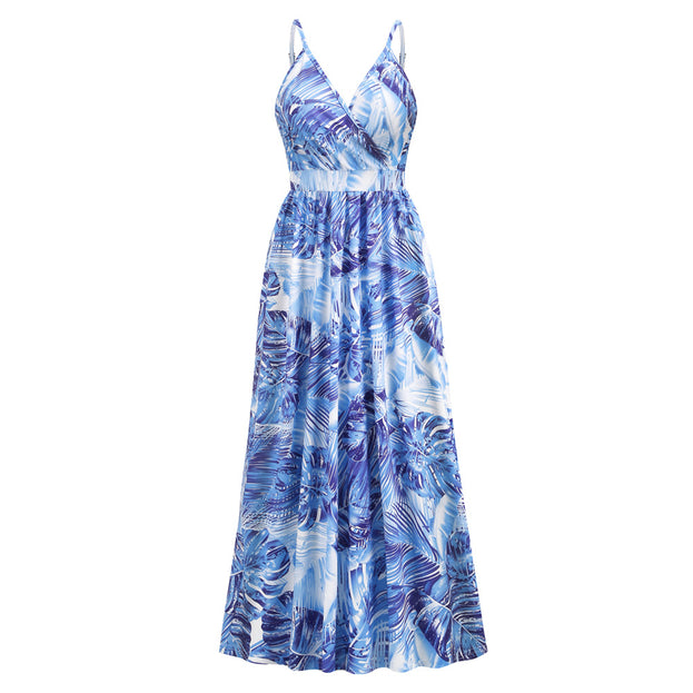 Boho Printed Sexy V-Neck Halter Dress