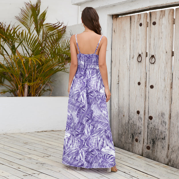 Boho Printed Sexy V-Neck Halter Dress