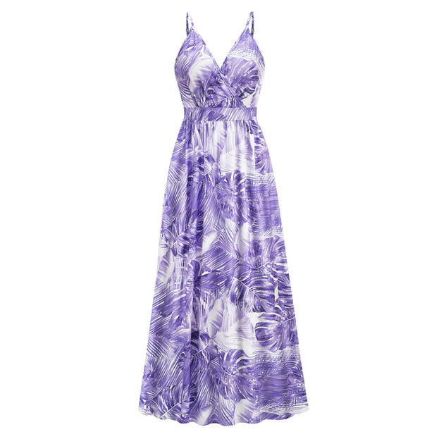 Boho Printed Sexy V-Neck Halter Dress