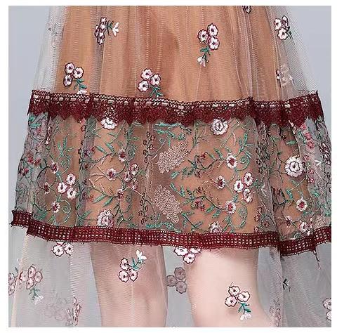 Gauze Embroidered Dress