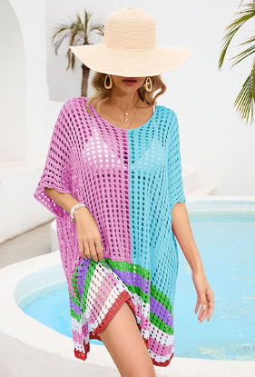 Paneled Cutout Beach Dress Oversized Oversized Bikini Top