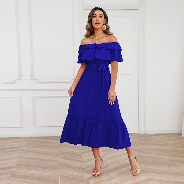 Sexy Off Shoulder Mid Length Dress