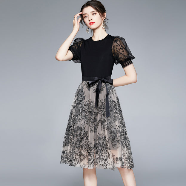 Embroidered Patchwork Dress
