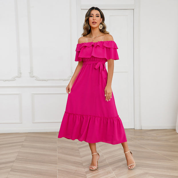 Sexy Off Shoulder Mid Length Dress