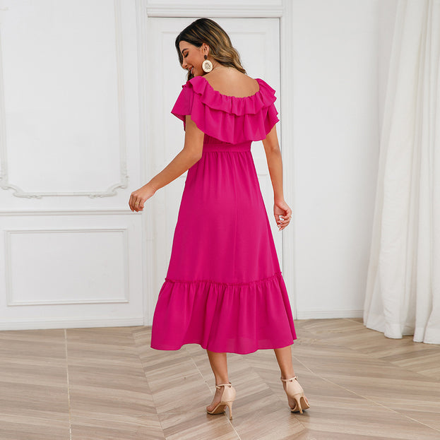 Sexy Off Shoulder Mid Length Dress