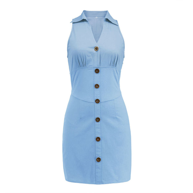 Sexy Sleeveless Casual Thin Denim Skirt