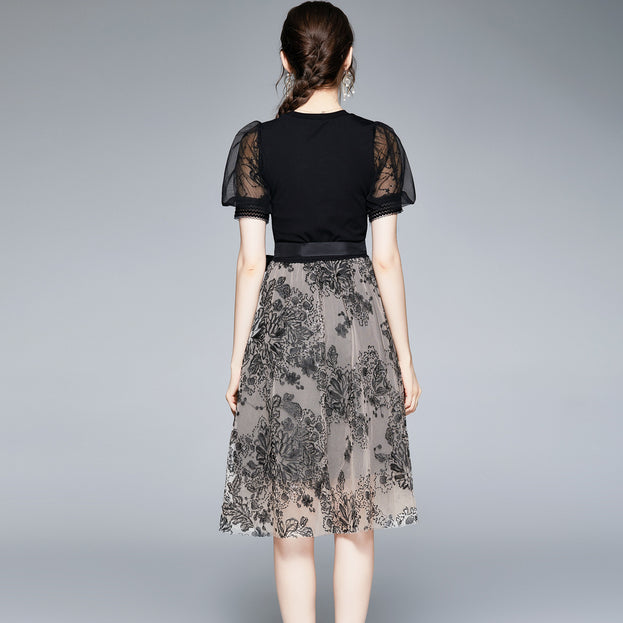 Embroidered Patchwork Dress