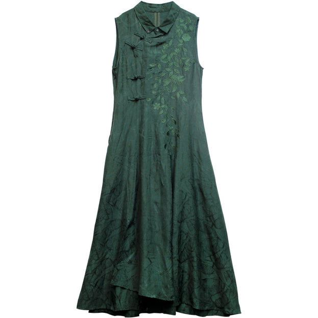 Summer's New Vintage Sleeveless Dress with Large Swing Lapels