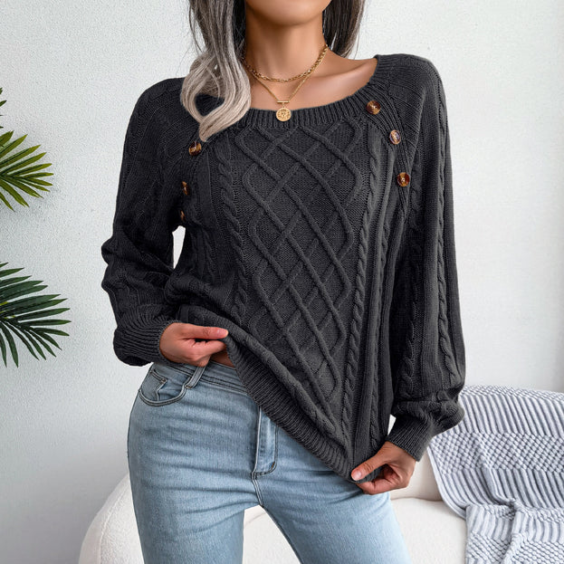 New Casual Long-Sleeved Crewneck Sweater