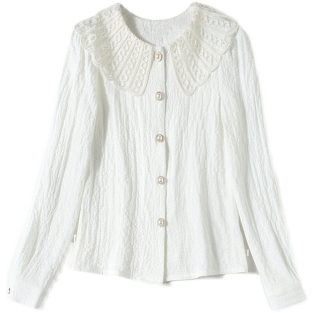 White Shirt Western Style Top + Trouser Skirt Two-Piece Suit
