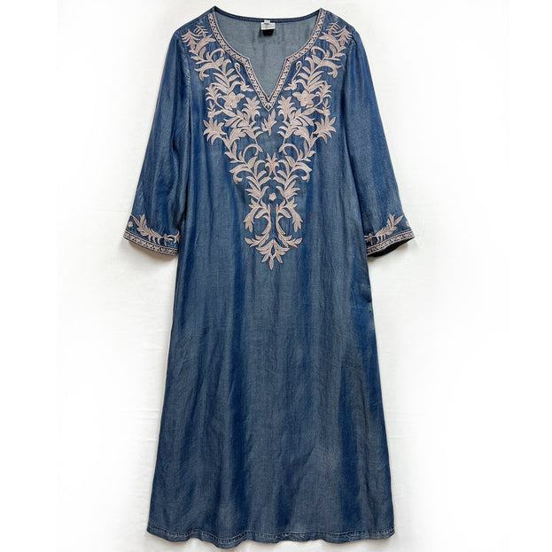 New Heavy Industry Embroidery Denim Long Skirt