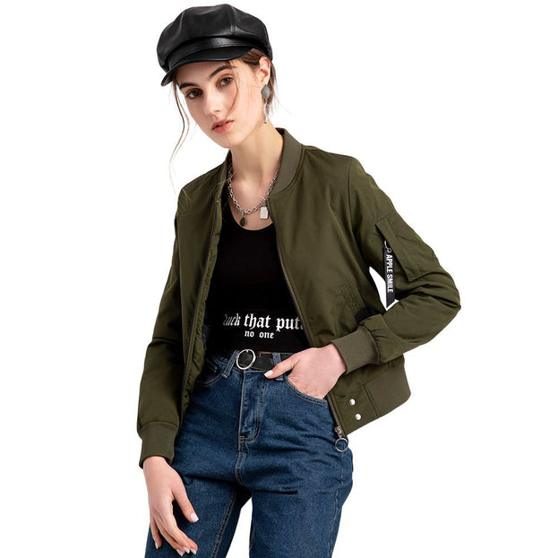 Stand-Up Collar Urban Casual Cotton Suit Bomber Jacket