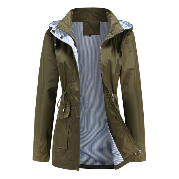 Detachable Cap Windbreaker Women's Large Size Women's Coat
