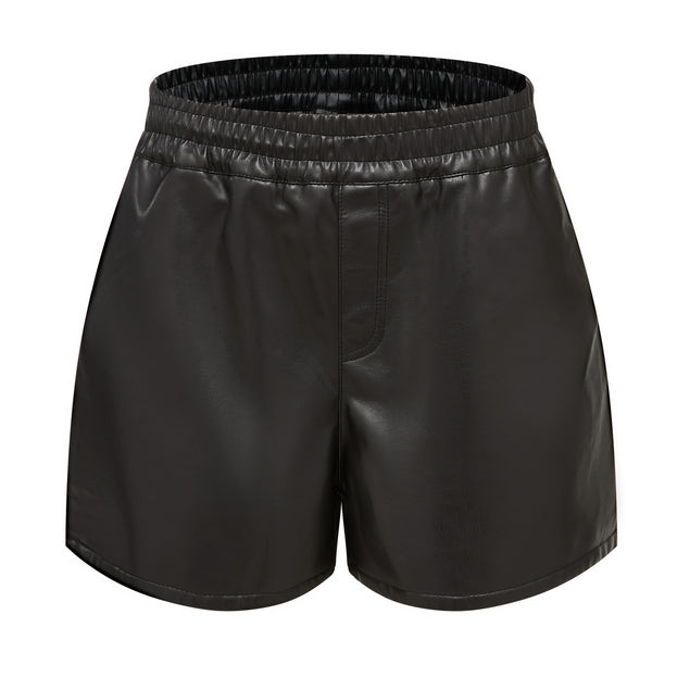Minimalist PU Lederhosen Casual Loose Shorts