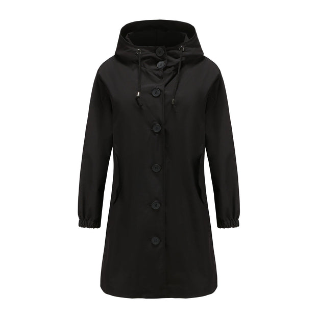 Hooded Trench Coat Women's Casual Long Coat