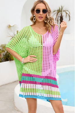Paneled Cutout Beach Dress Oversized Oversized Bikini Top