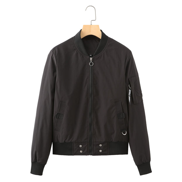 Stand-Up Collar Urban Casual Cotton Suit Bomber Jacket