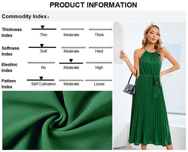 Summer's New Sexy Sleeveless Pleated Skirt with Thin Straps
