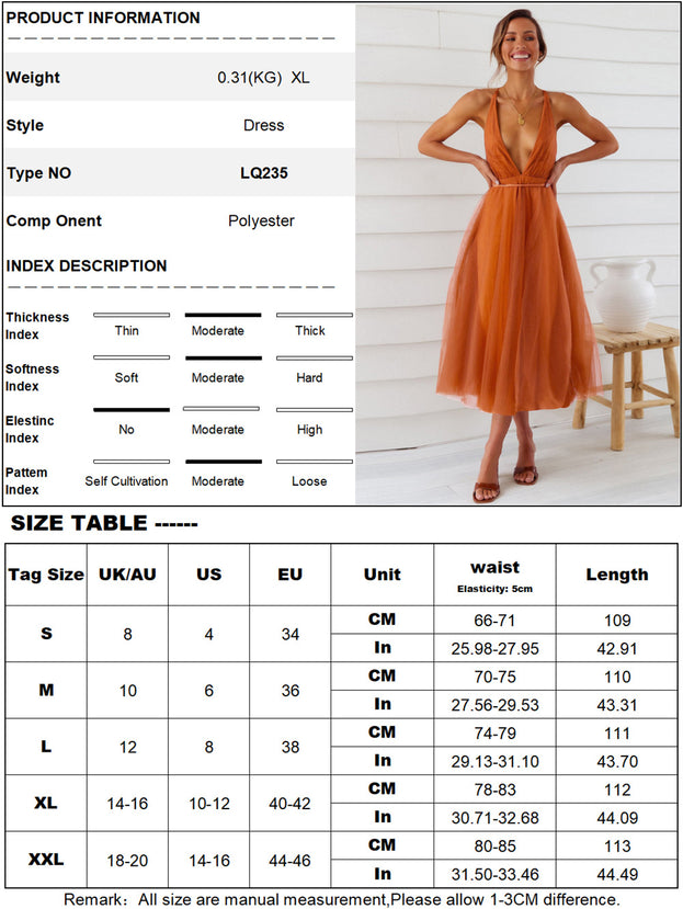 New Sling Dress Sexy Mesh Gauze Flowing Dress