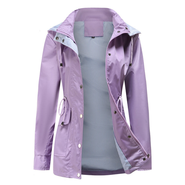 Detachable Cap Windbreaker Women's Large Size Women's Coat