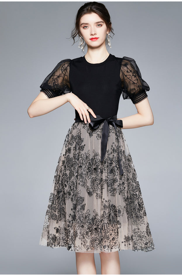 Embroidered Patchwork Dress